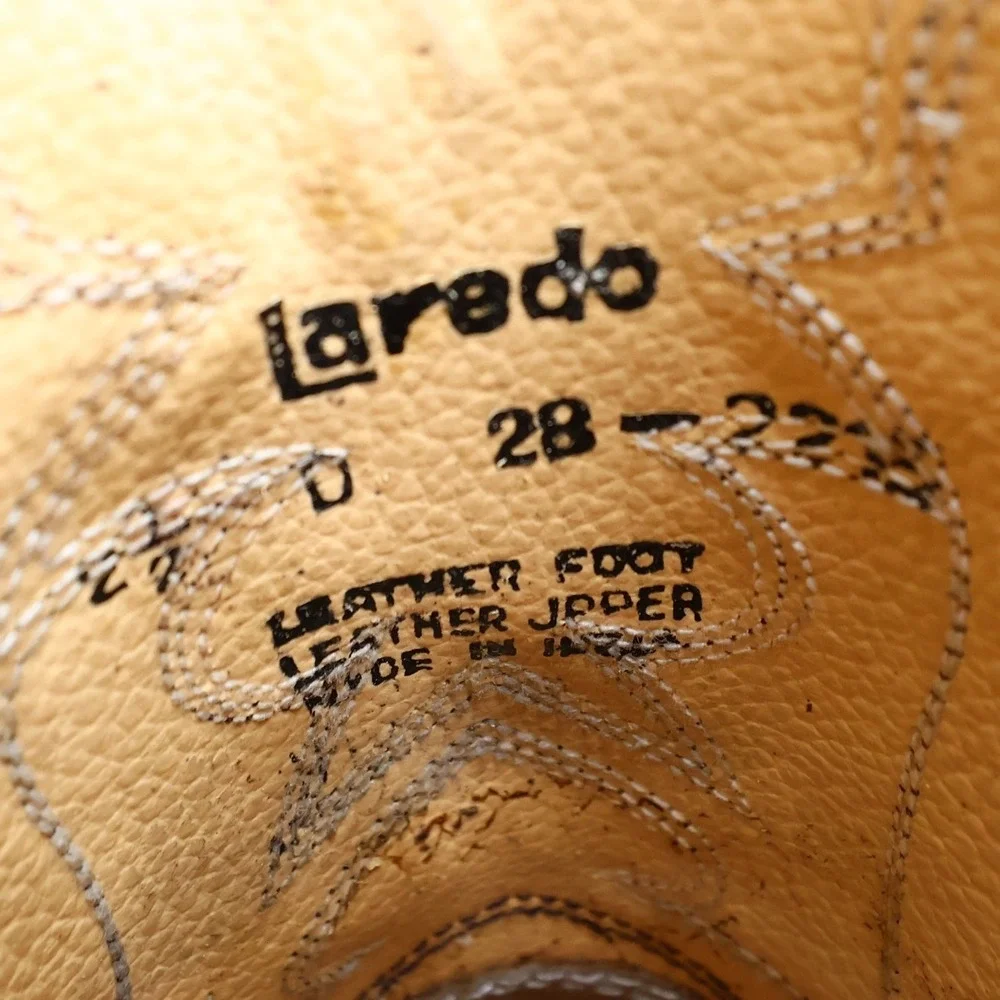 Laredo Vintage J Toe Western Boots Kids 2.5 Brown Leather NWT Deadstock